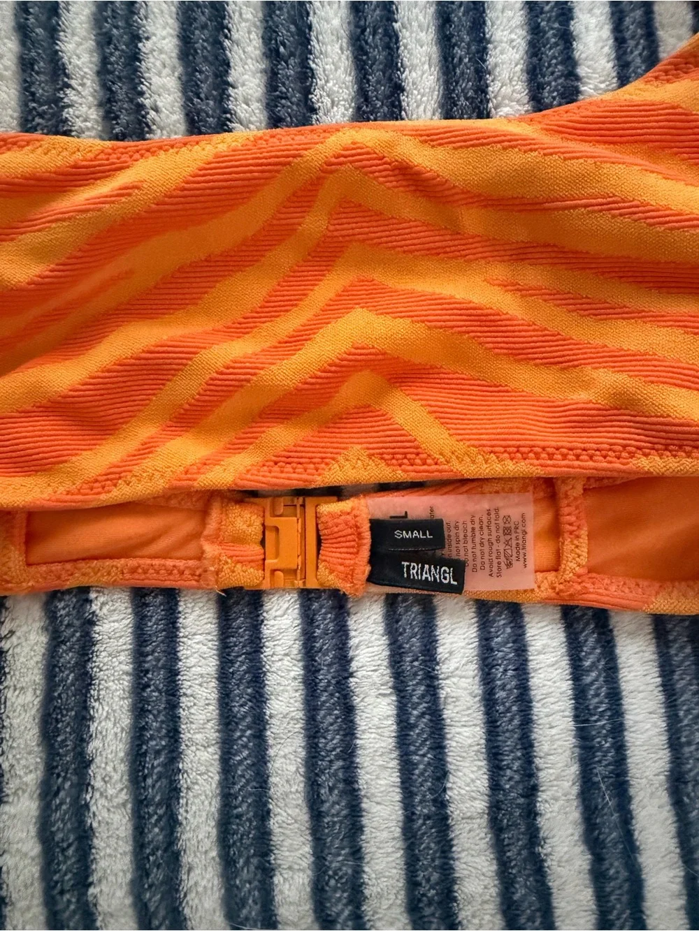 triangl swimwear Orange Zebra Stripe Bikini Set